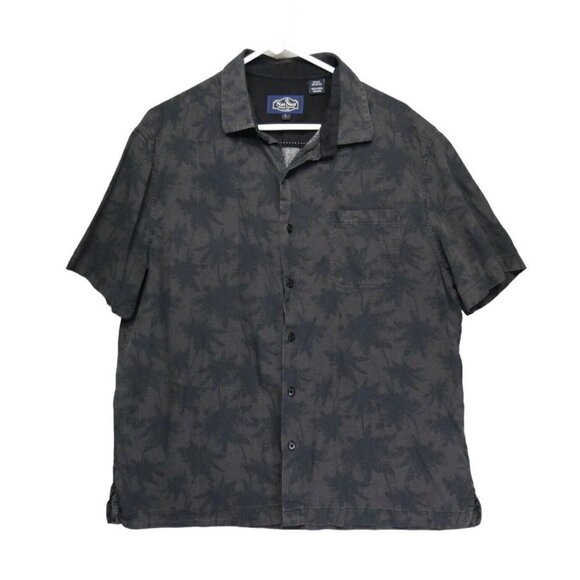 Nat‎ Nast Shirt Mens L Short Sleeve Button Up Silk Blend Luxury Hawaiian Palm - Picture 1 of 8